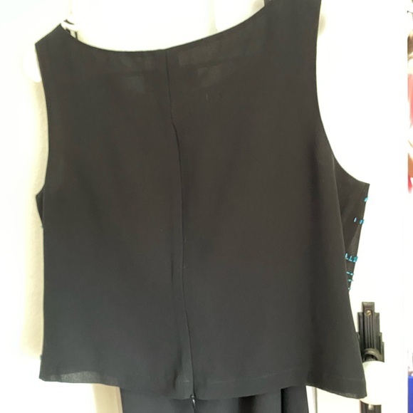 Nylon Beaded Lined Sleeveless Pants Suit - Picture 6 of 11